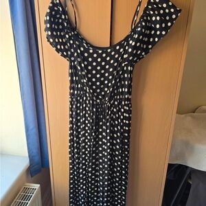 Roma Black and White Polka Dot Maxi Dress